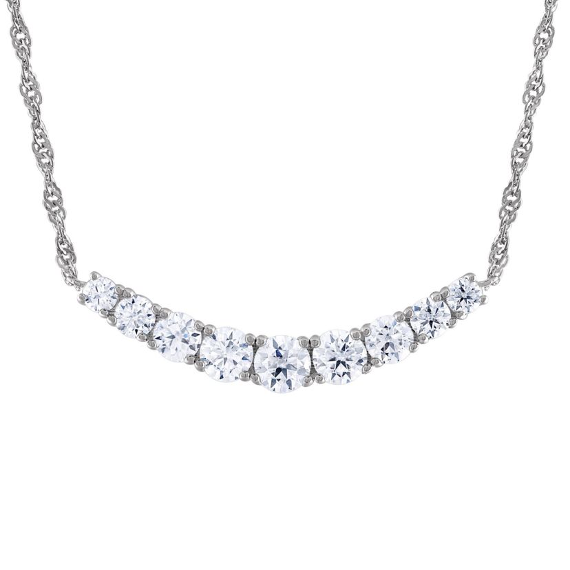 Lab Created Sterling Silver Created Moisterling Silveranite Necklace