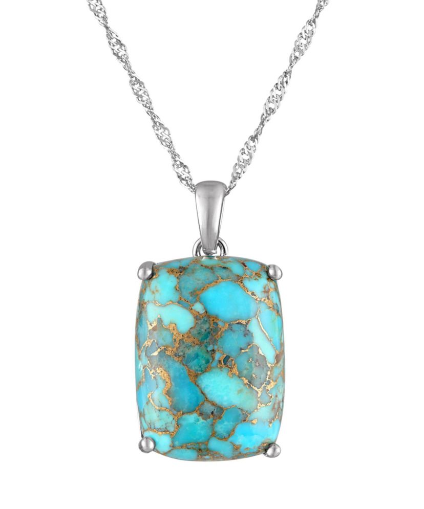 Sterling Silver Blue Copper Turquoise Pendant