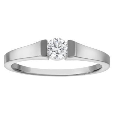 Jordan Blue NYC Lab Created 1/4 Cttw Round Solitaire Diamond Ring In Sterling Silver