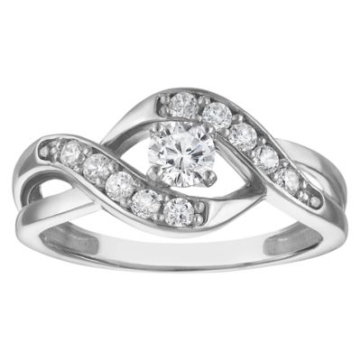Jordan Blue NYC Lab Created Sterling Silver .5 Lab Diamond Ring