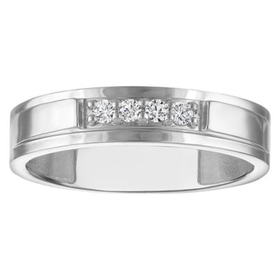 Jordan Blue NYC Men's Lab Created Sterling Silver .12 Cttw Lab Diamond Ring