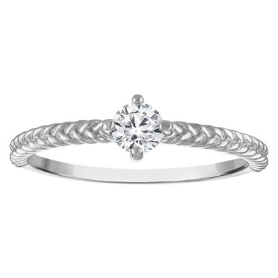 Jordan Blue NYC Lab Created Sterling Silver 1/4 Cttw Lab Diamond Ring