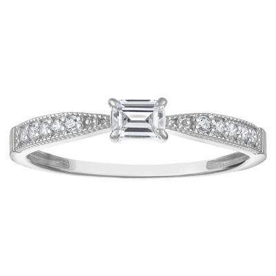 Jordan Blue NYC Lab Created Sterling Silver 1/4 Cttw Lab Diamond Ring