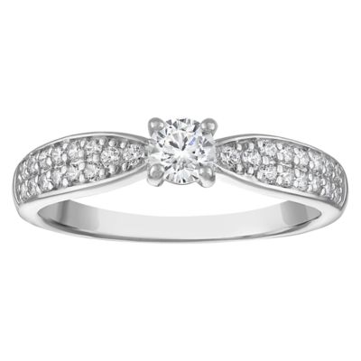 Jordan Blue NYC Lab Created Sterling Silver 1/4 Cttw Lab Diamond Ring