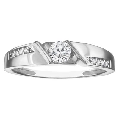 Jordan Blue NYC Men's Lab Created Sterling Silver 3/8 Cttw Lab Diamond Ring