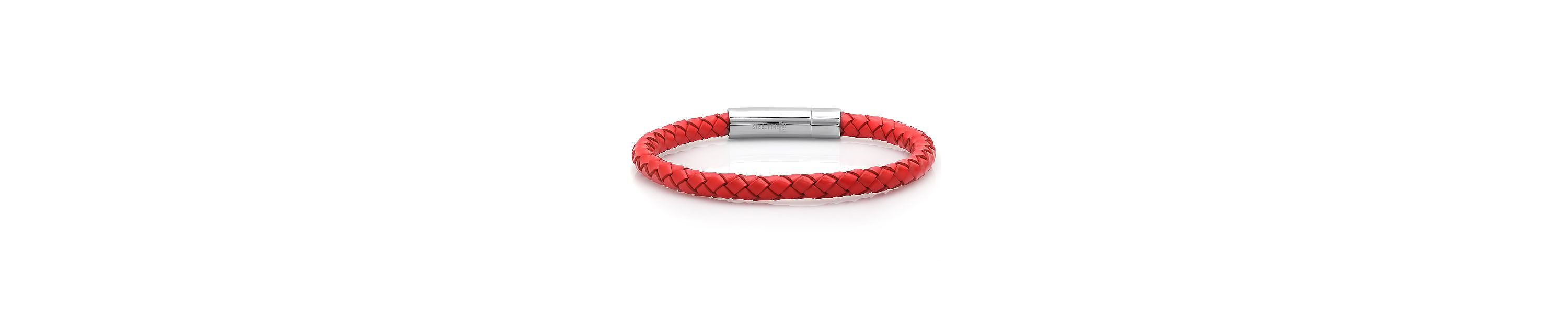 Mens genuine leather 8.5" braided bracelet in brown, push n pull closure