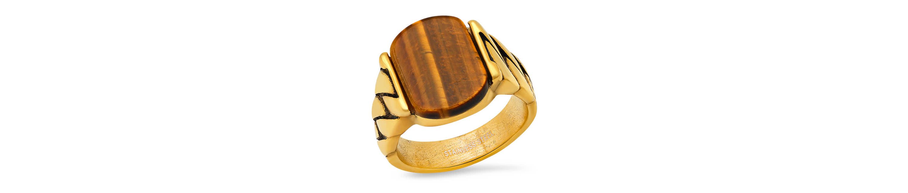 Mens stainless steel and simulated onyx chain link ring