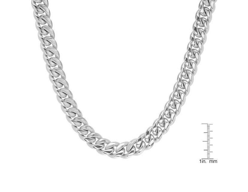Mens stainless steel black ip stainless steel 24" cuban necklace chain, lobster clasp