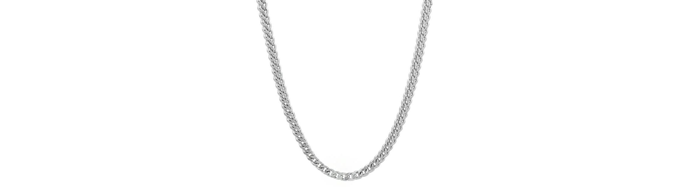 Mens 18k gold plated stainless steel franco box chain necklace