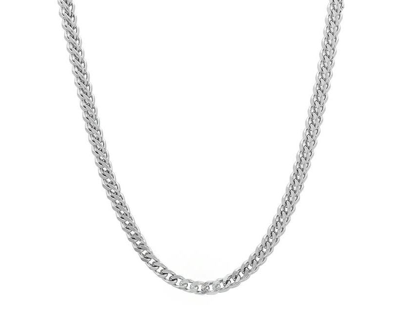 Mens 18k gold plated stainless steel franco box chain necklace