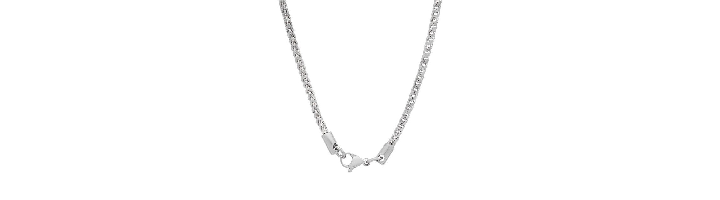 Mens 18k gold plated stainless steel franco box chain necklace