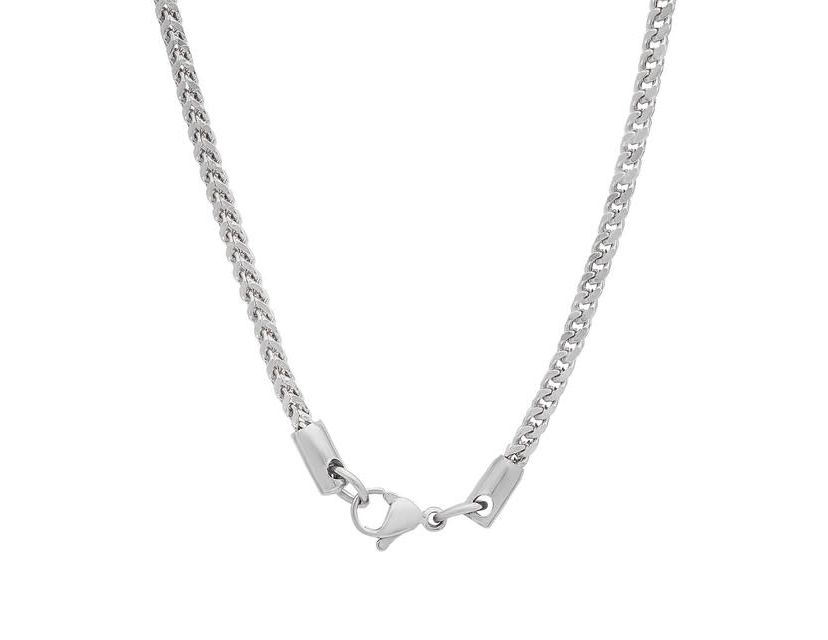 Mens 18k gold plated stainless steel franco box chain necklace
