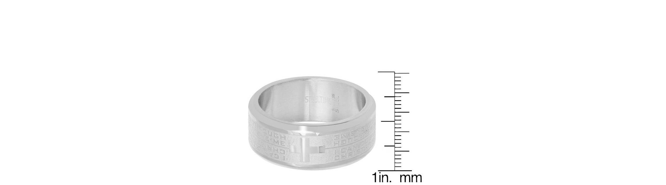 18k gold plated stainless steel "I can do all things through Christ who strengthens me" quote band ring