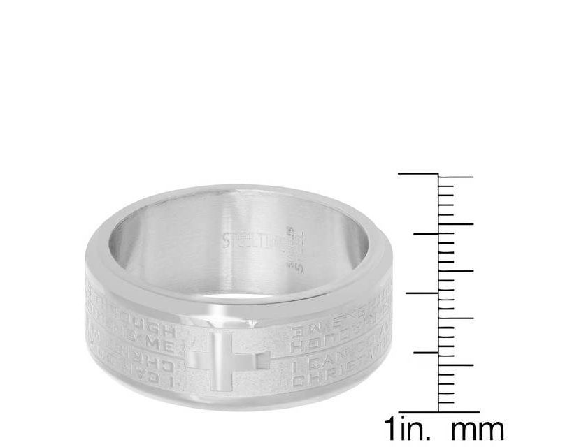 18k gold plated stainless steel "I can do all things through Christ who strengthens me" quote band ring