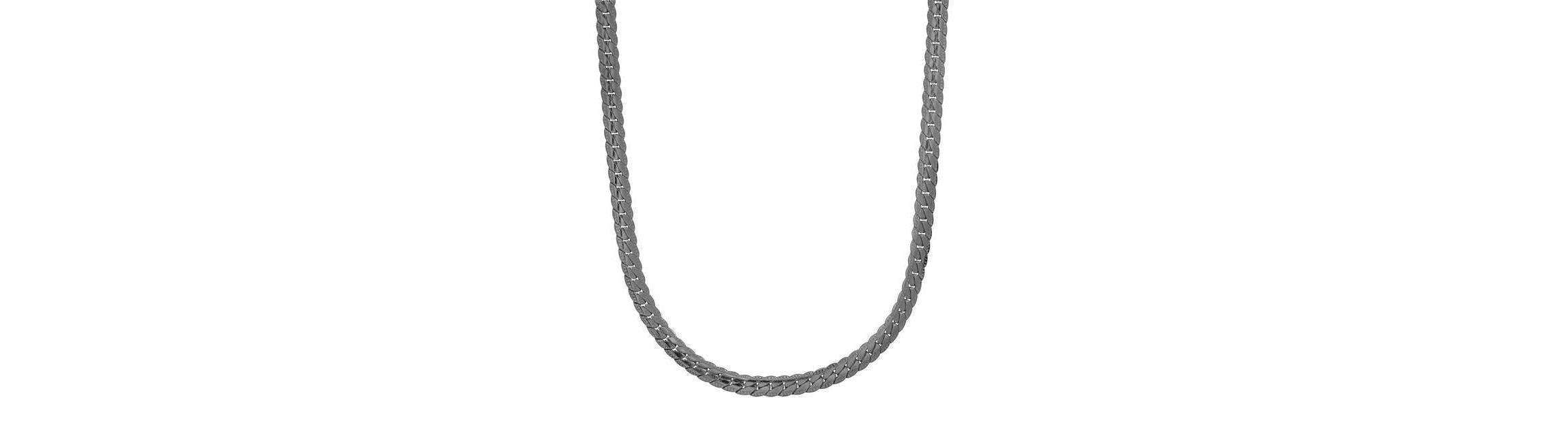 Mens 18k gold plated stainless steel curb cuban link flat necklace