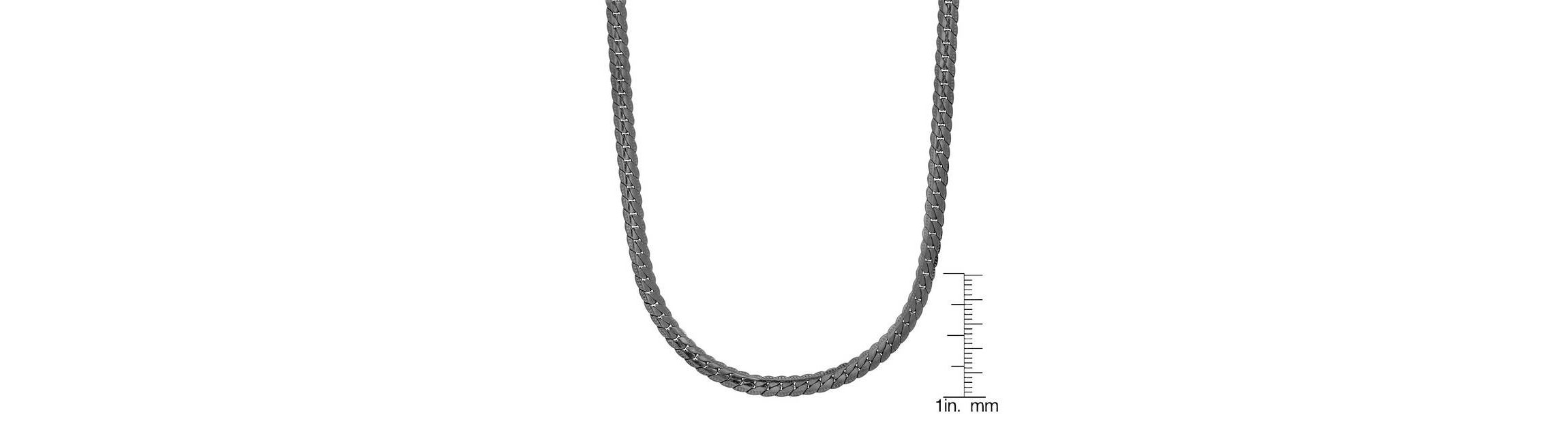 Mens 18k gold plated stainless steel curb cuban link flat necklace