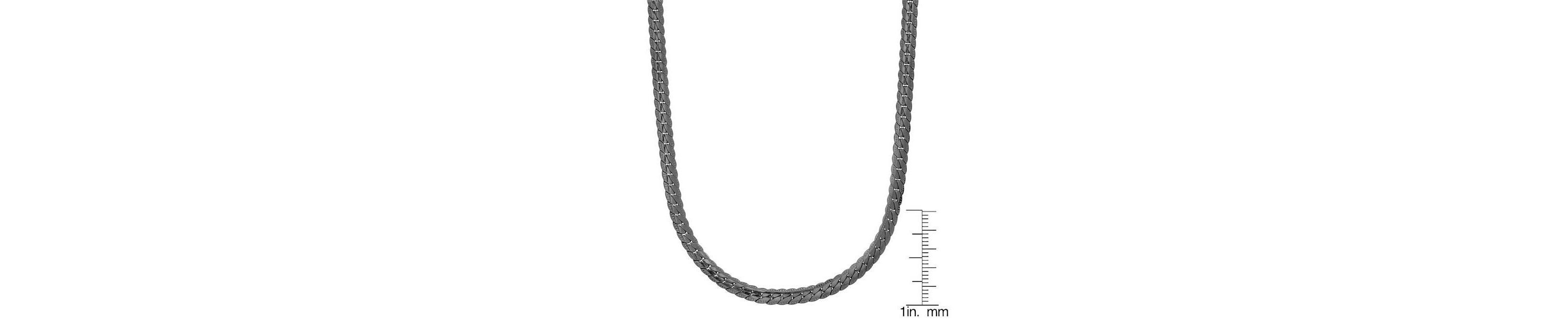 Mens 18k gold plated stainless steel curb cuban link flat necklace
