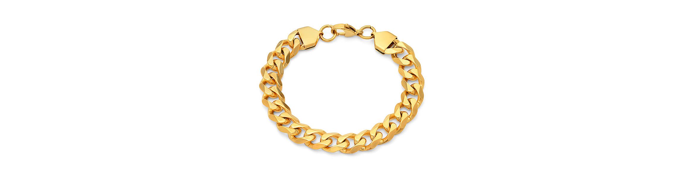 Mens stainless steel 8.5" Cuban bracelet, lobster clasp