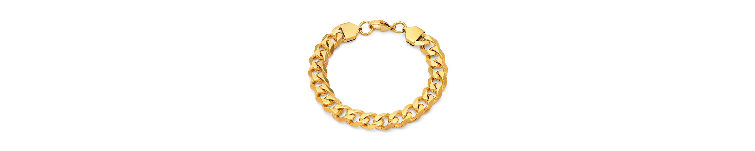 Mens stainless steel 8.5" Cuban bracelet, lobster clasp