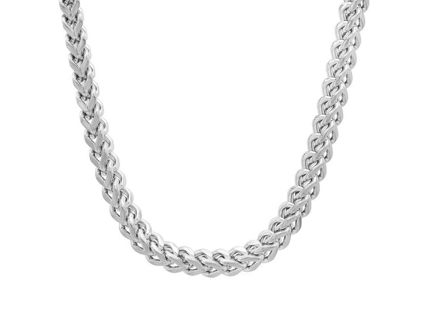 Mens stainless steel wheat chain necklace