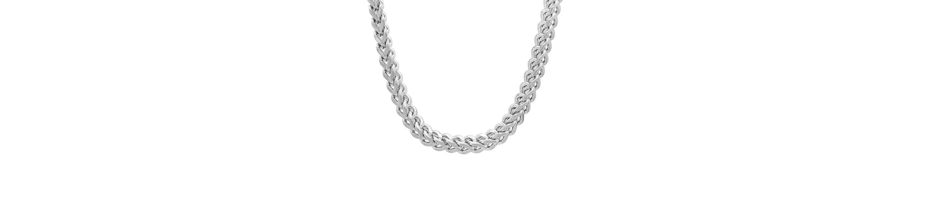 Mens stainless steel wheat chain necklace