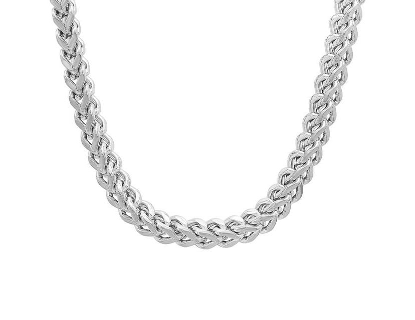 Mens stainless steel wheat chain necklace