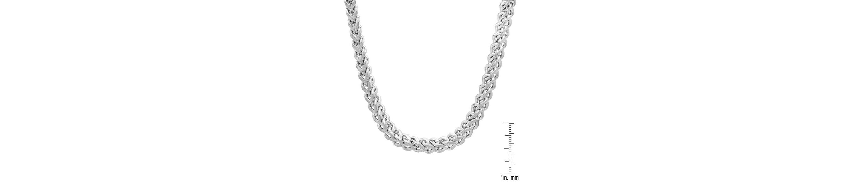 Mens stainless steel wheat chain necklace