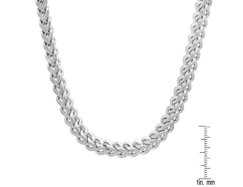 Mens stainless steel wheat chain necklace