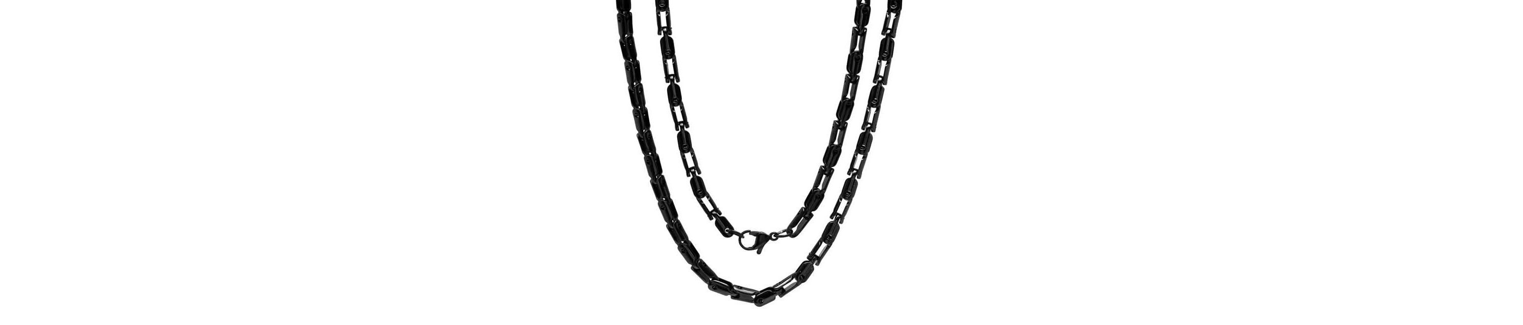 Mens 18k gold plated stainless steel rounded bicycle chain necklace
