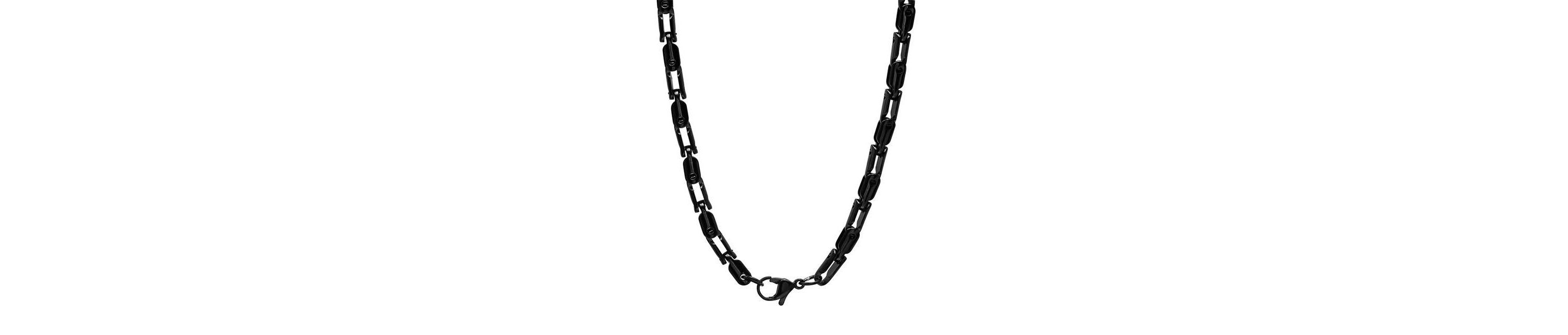 Mens 18k gold plated stainless steel rounded bicycle chain necklace