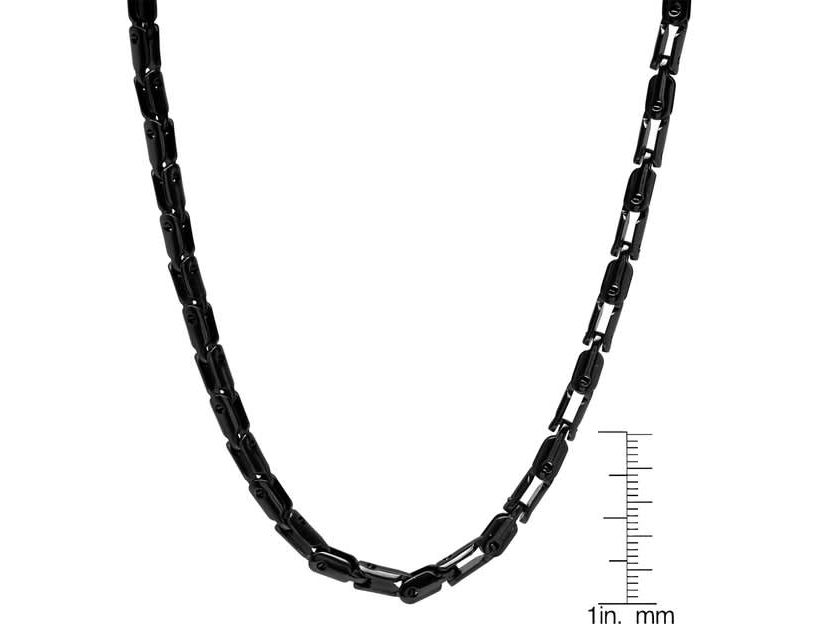 Mens 18k gold plated stainless steel rounded bicycle chain necklace