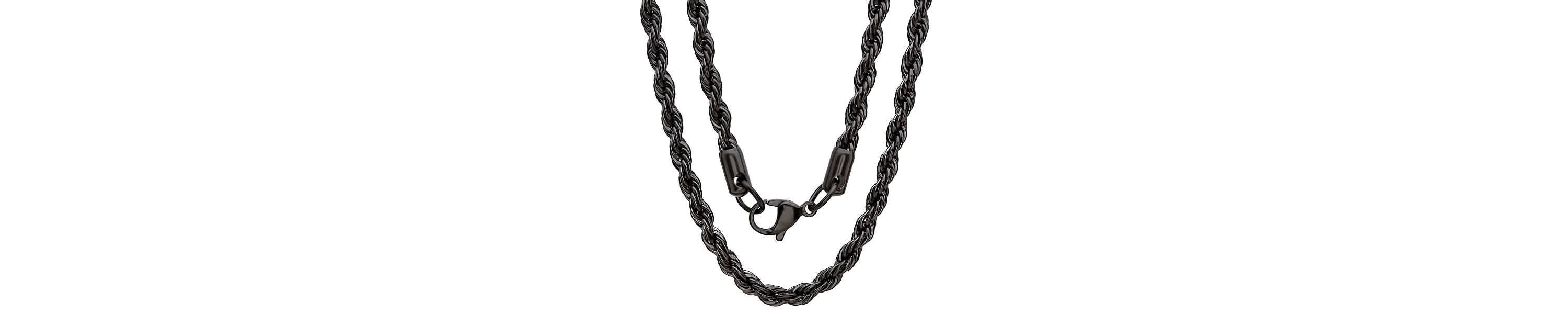 Mens stainless steel rope necklace