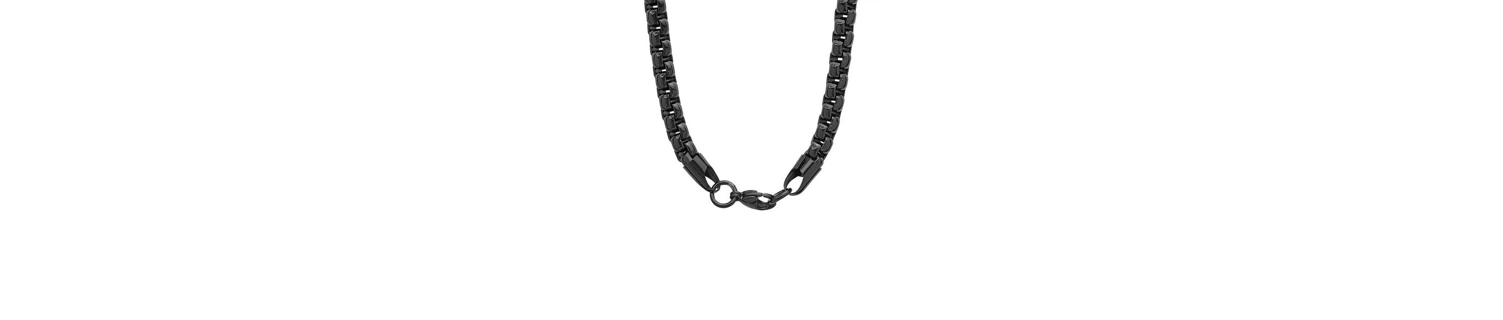 Mens round box stainless steel necklace