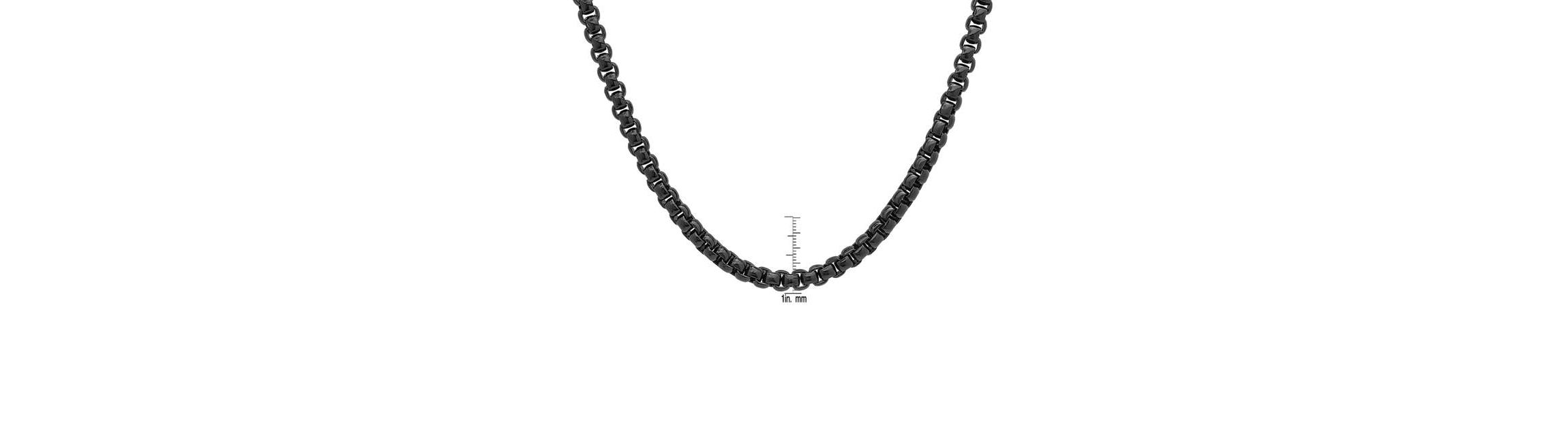 Mens round box stainless steel necklace
