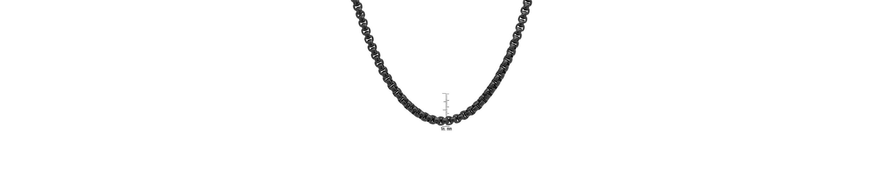 Mens round box stainless steel necklace