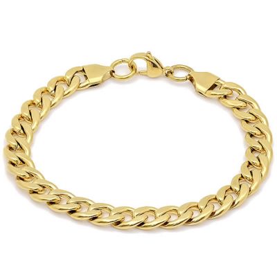 STEELTIME Mens 18 kt gold plated Cuban bracelet