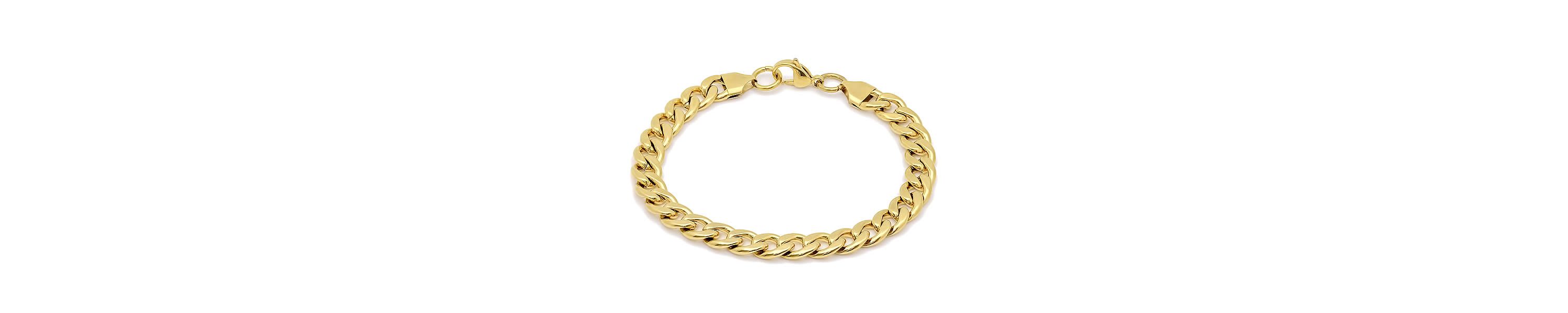 Mens 18 kt gold plated Cuban bracelet