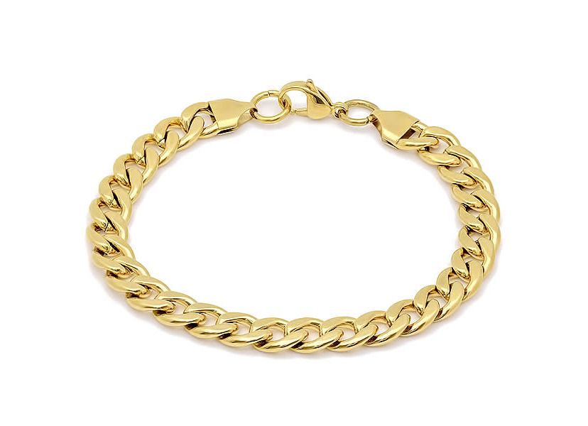 Mens 18 kt gold plated Cuban bracelet
