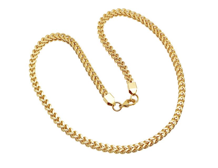 Mens 18kt gold plated stainless steel necklace