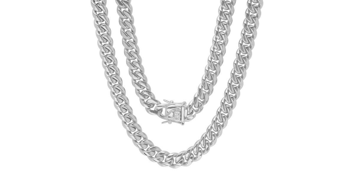 Mens stainless steel Miami Cuban chain with box clasp
