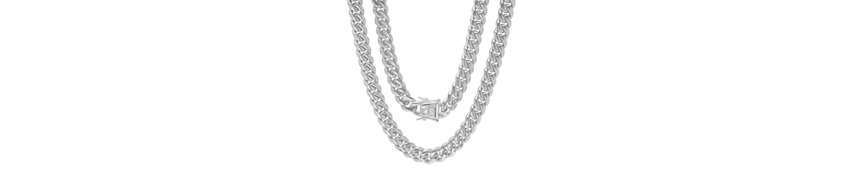 Mens stainless steel Miami Cuban chain with box clasp