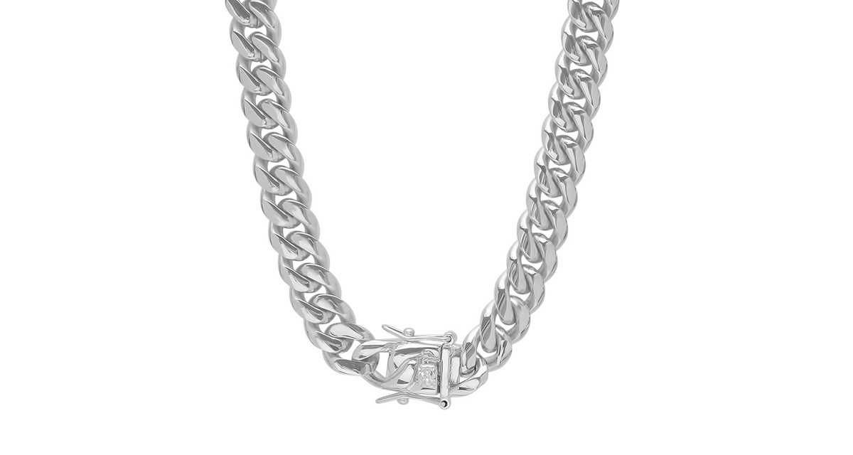 Mens stainless steel Miami Cuban chain with box clasp