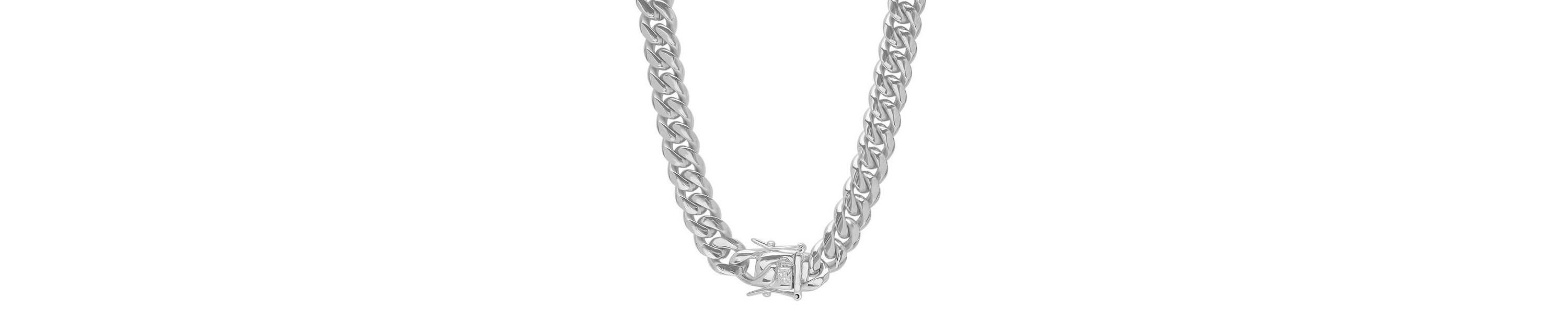 Mens stainless steel Miami Cuban chain with box clasp