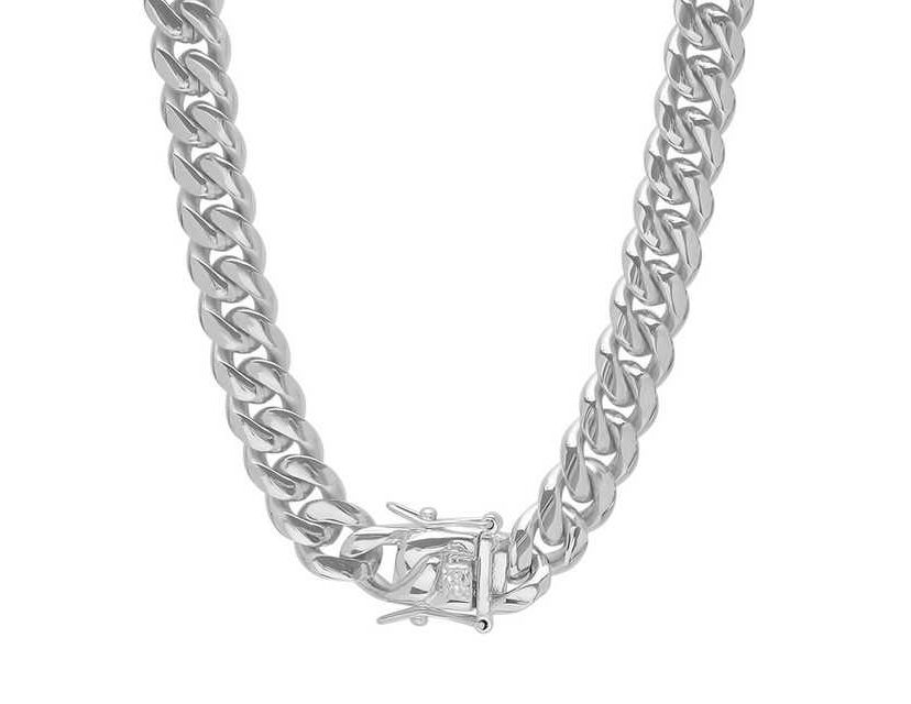 Mens stainless steel Miami Cuban chain with box clasp