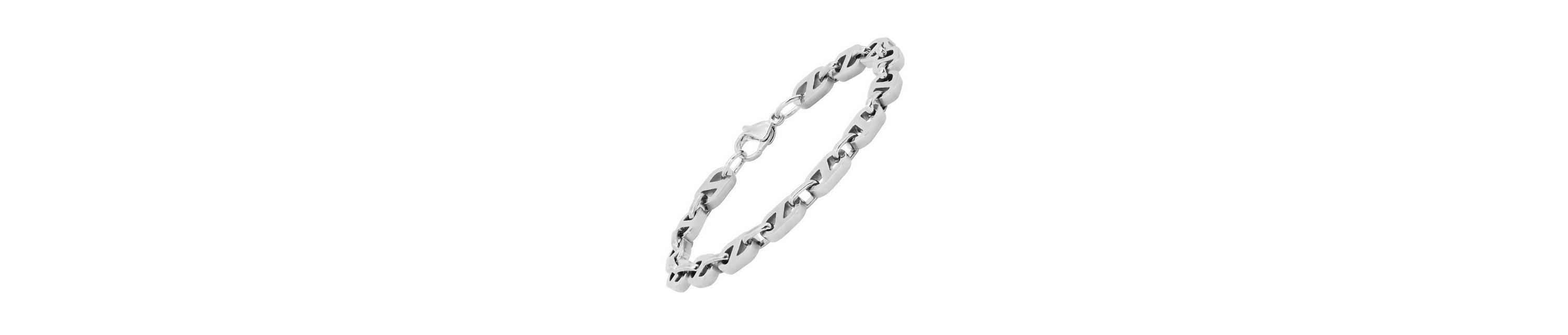 Mens 18k gold plated stainless steel mariner chain bracelet