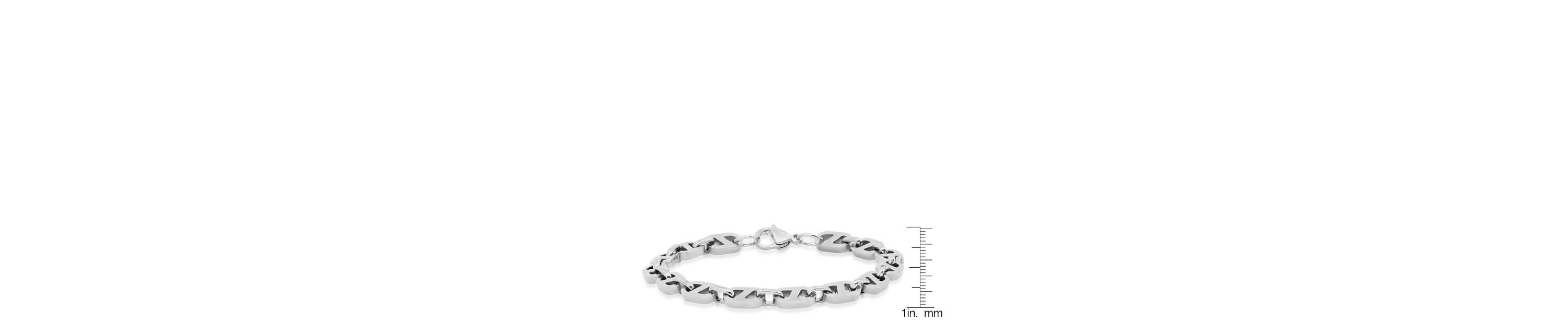 Mens 18k gold plated stainless steel mariner chain bracelet