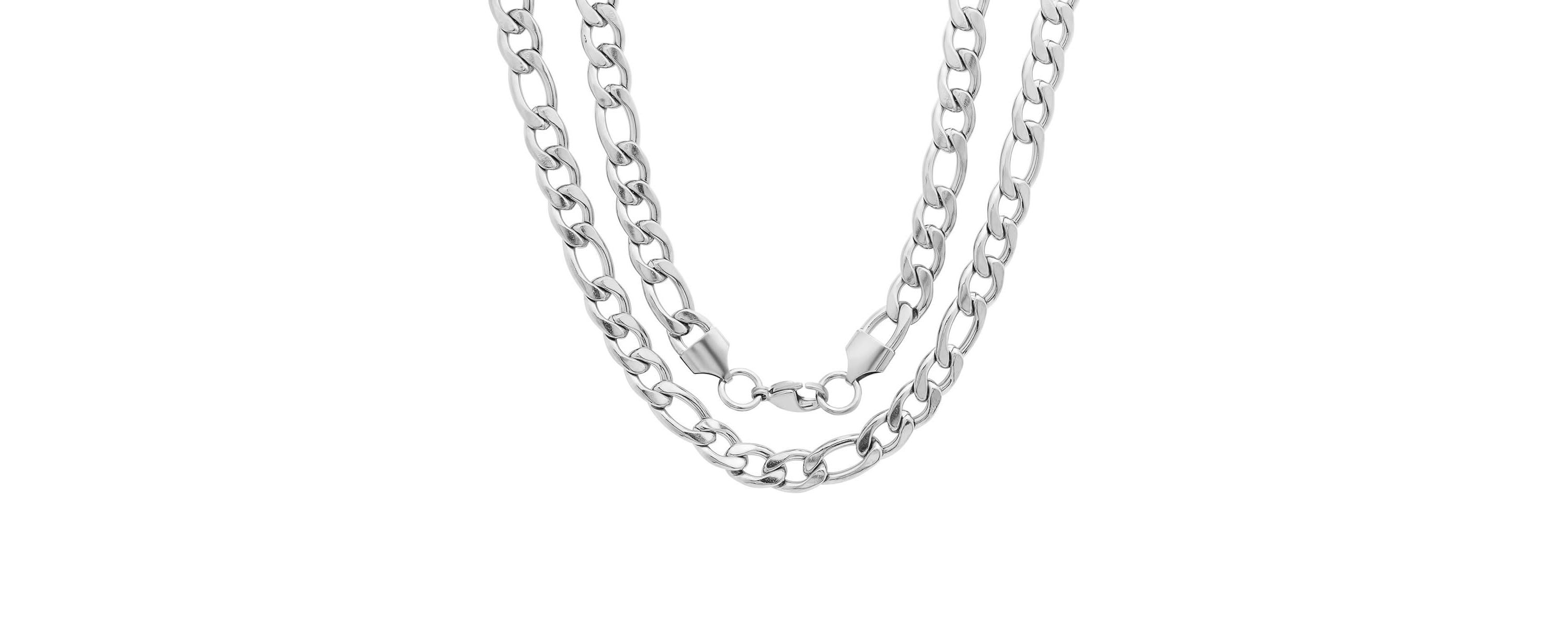 Mens stainless steel 24" Franco chain necklace