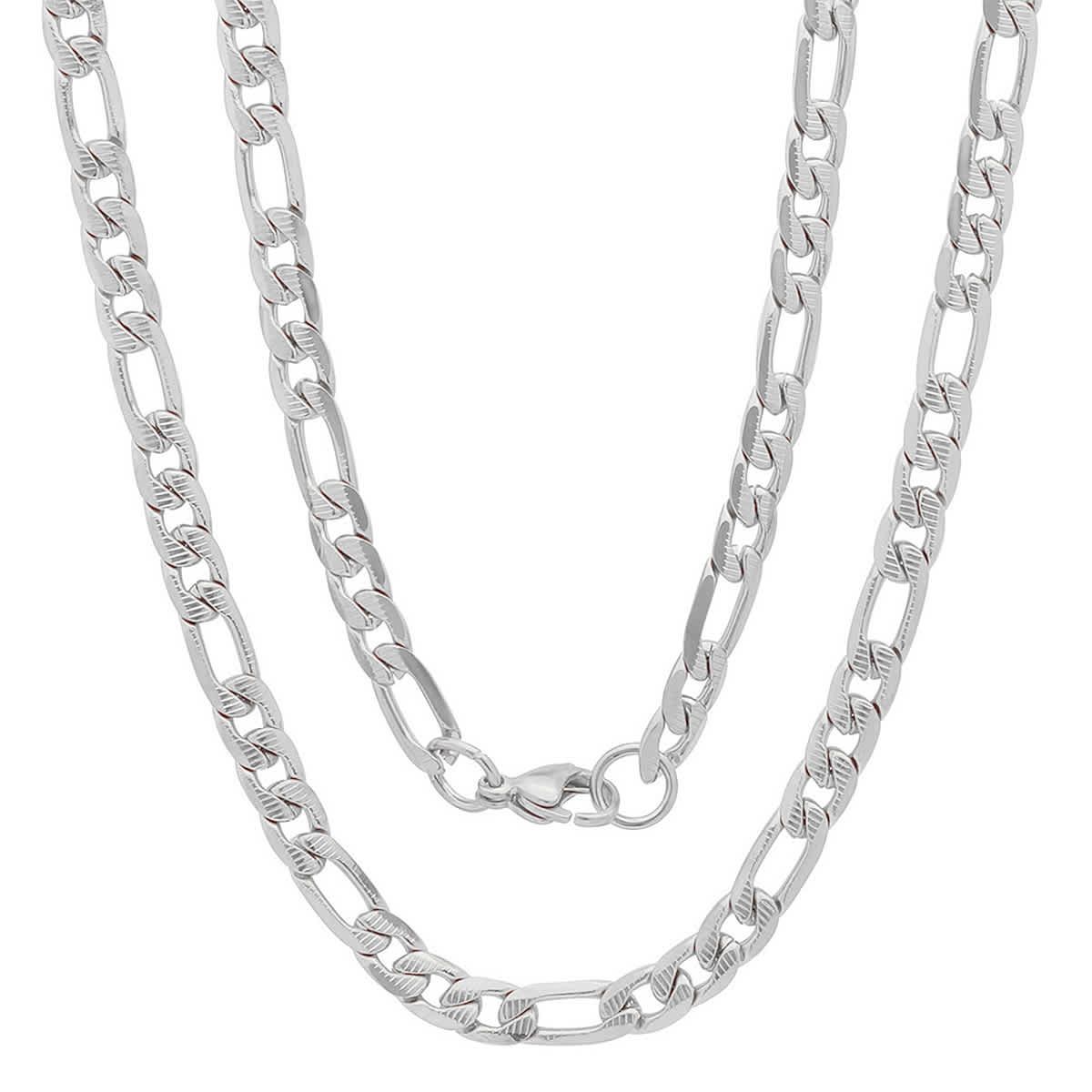 Mens stainless steel accented 6mm figaro chain link necklace