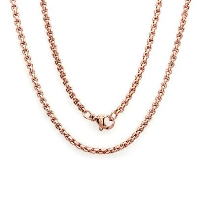 STEELTIME Men's stainless steel round box chain necklace, 16 in