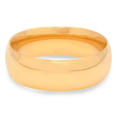 STEELTIME Men's Unisex 6mm plain 18k gold plated stainless steel shiny high polished band